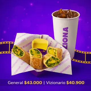 COMBO WRAP VEGETARIANO O JAMON Y QUESO